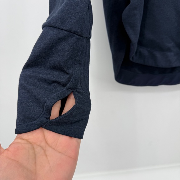 Athleta Uptempo Hoodie Sweatshirt Women Small Blue Navy Athletic Performance - Picture 2 of 13